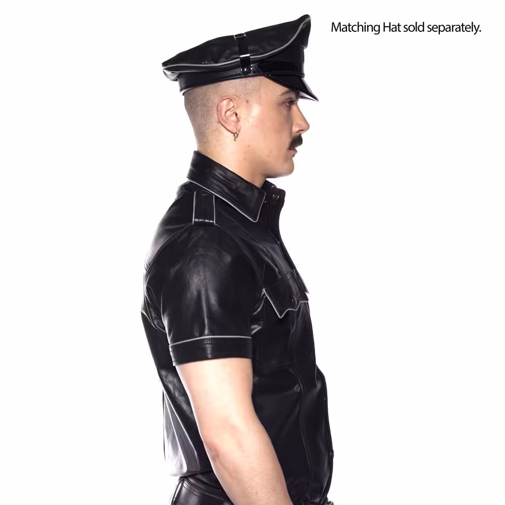Prowler RED Police Shirt Piped Black Xsmall image 3