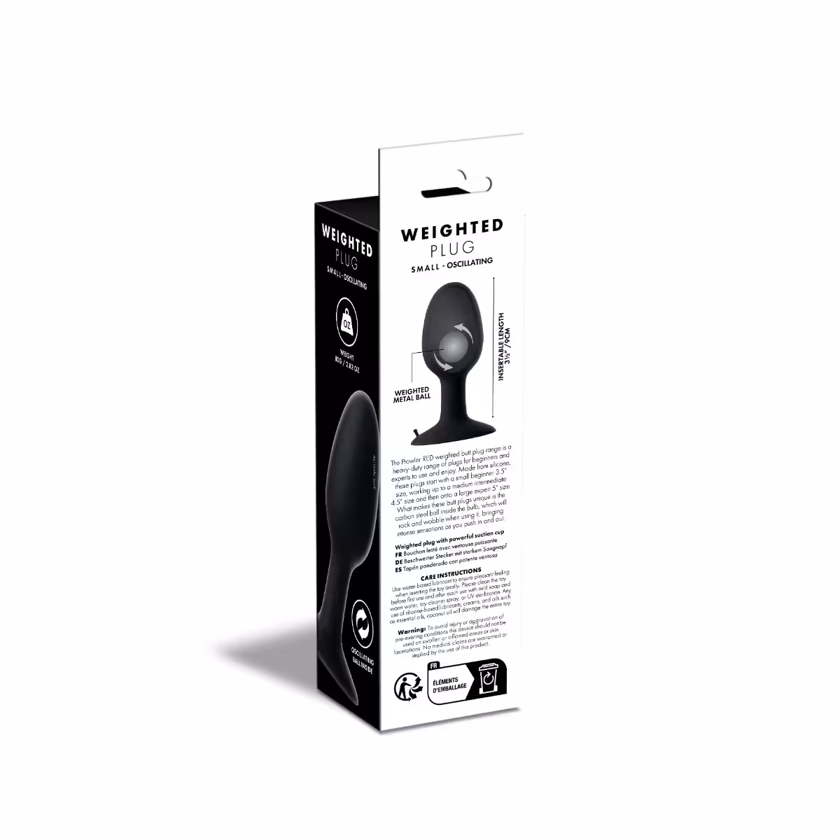 Prowler RED Small Weighted Butt Plug Black image 3