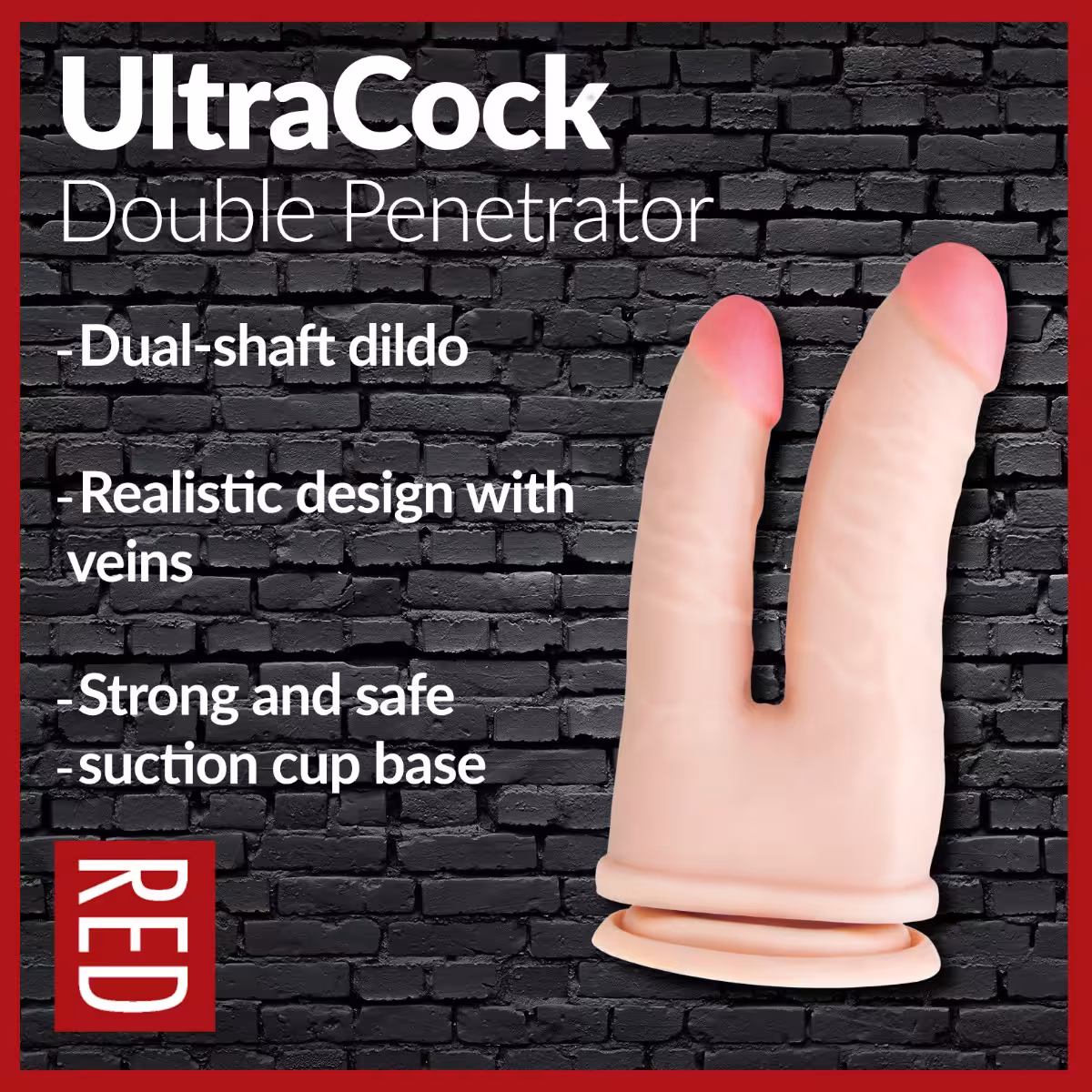 Prowler RED Ultra Cock Double Penetrator Dildo (6") image 5