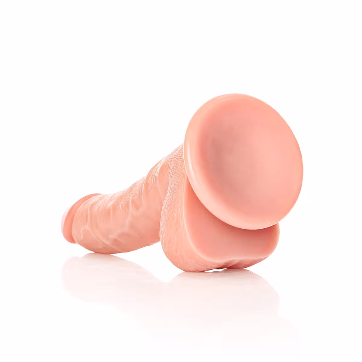 RealRock Curved Realistic Dildo With Balls & Suction Cup Flesh 7 Inch image 2