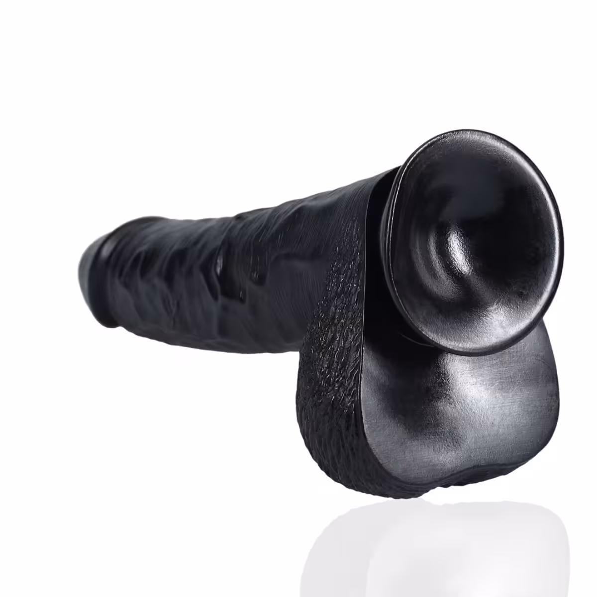 RealRock Extra Long Dildo With Balls Black 13 Inch image 3