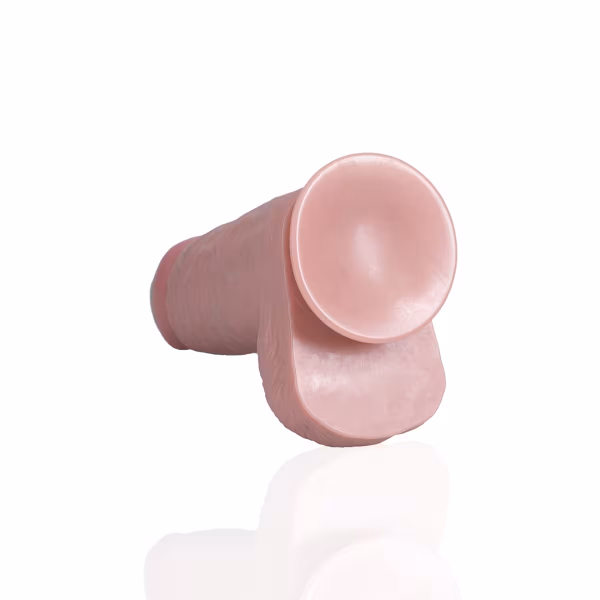 RealRock Extra Thick Dildo With Balls Flesh 8 Inch image 3