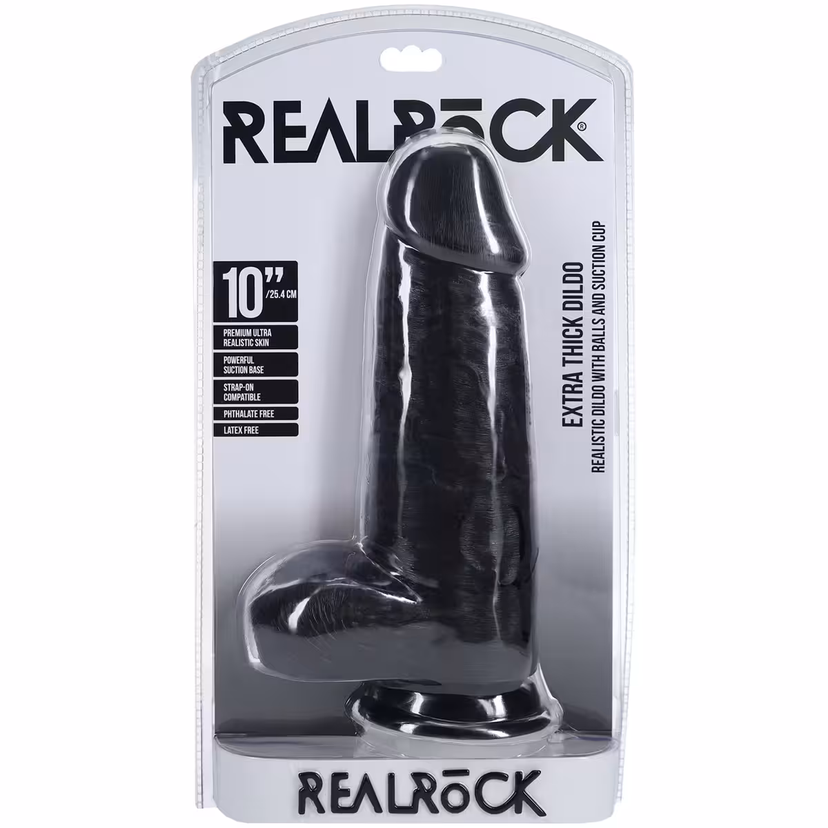 RealRock Extra Thick Realistic Dildo with Balls 10 Inch image 2