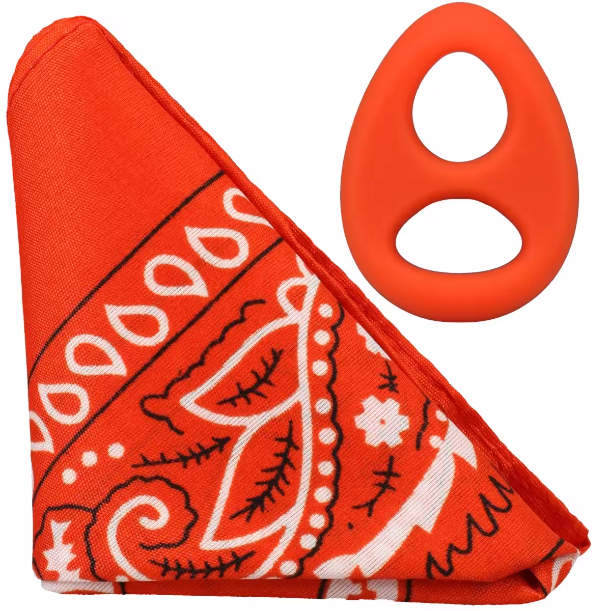 Rock Solid The Code Silicone Cock Ring with Bandana – Red Black