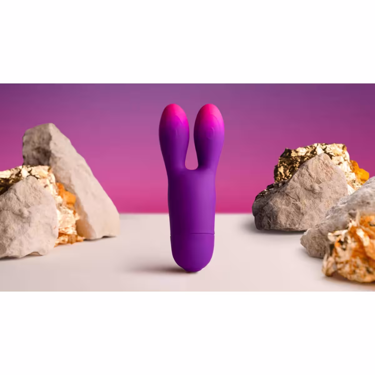 Rocks Off Glo-Girl Bunny Vibrator Purple Pink image 3