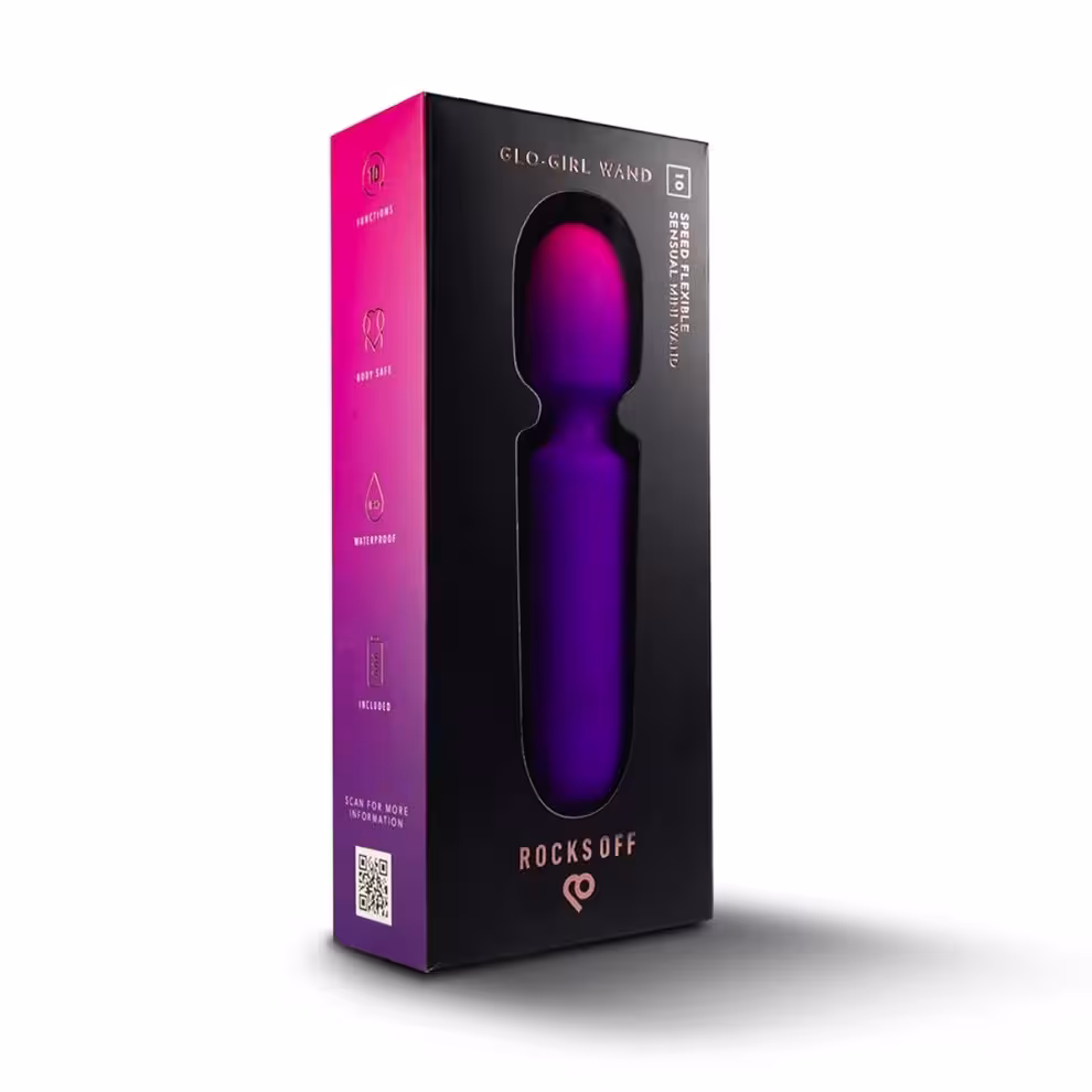 Rocks Off Glo-Girl Wand Vibrator Purple Pink image 2