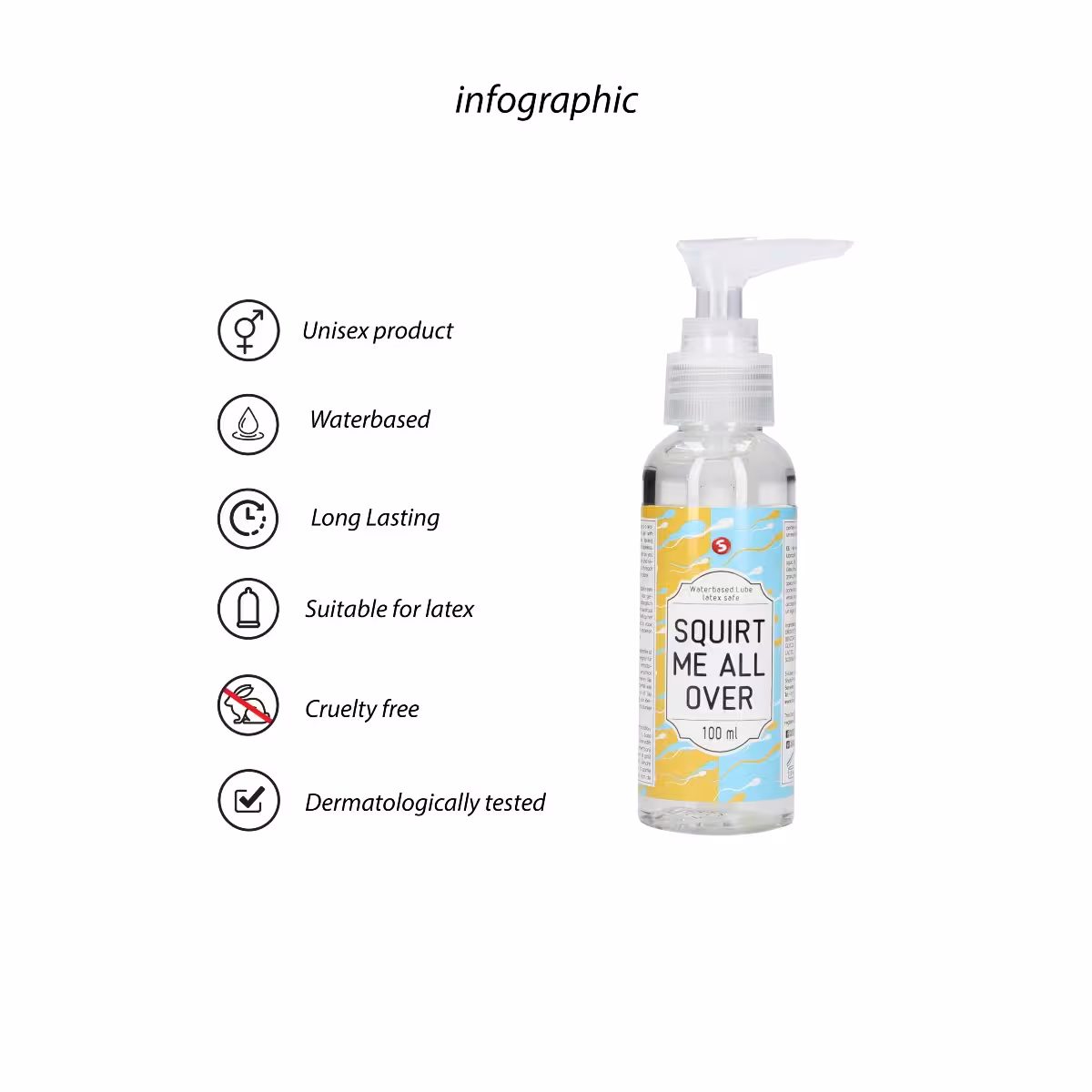 S Line Squirt Me All Over Water Based Lubricant 100ml image 3