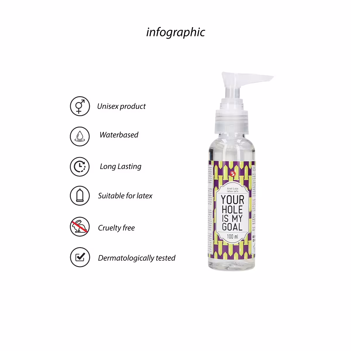 S Line Your Hole Is My Goal Latex Safe Anal Lubricant 100 ml image 2