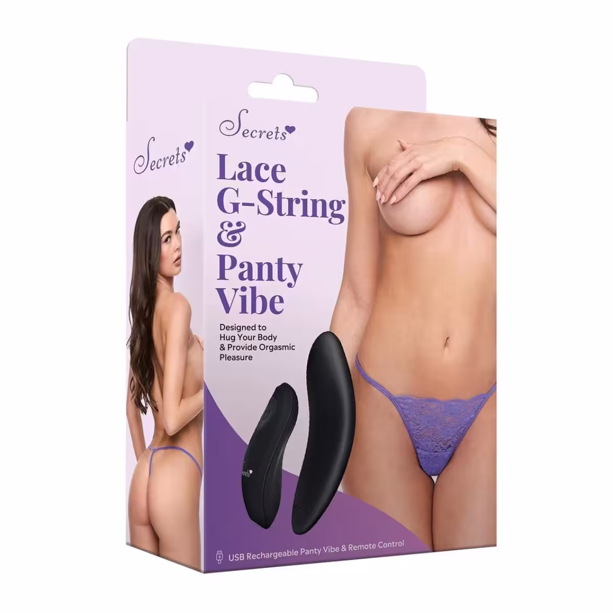 LACE PANTY & RECHARGEABLE REMOTE CONTROL PANTY VIBE-PURPLE-Q image 2