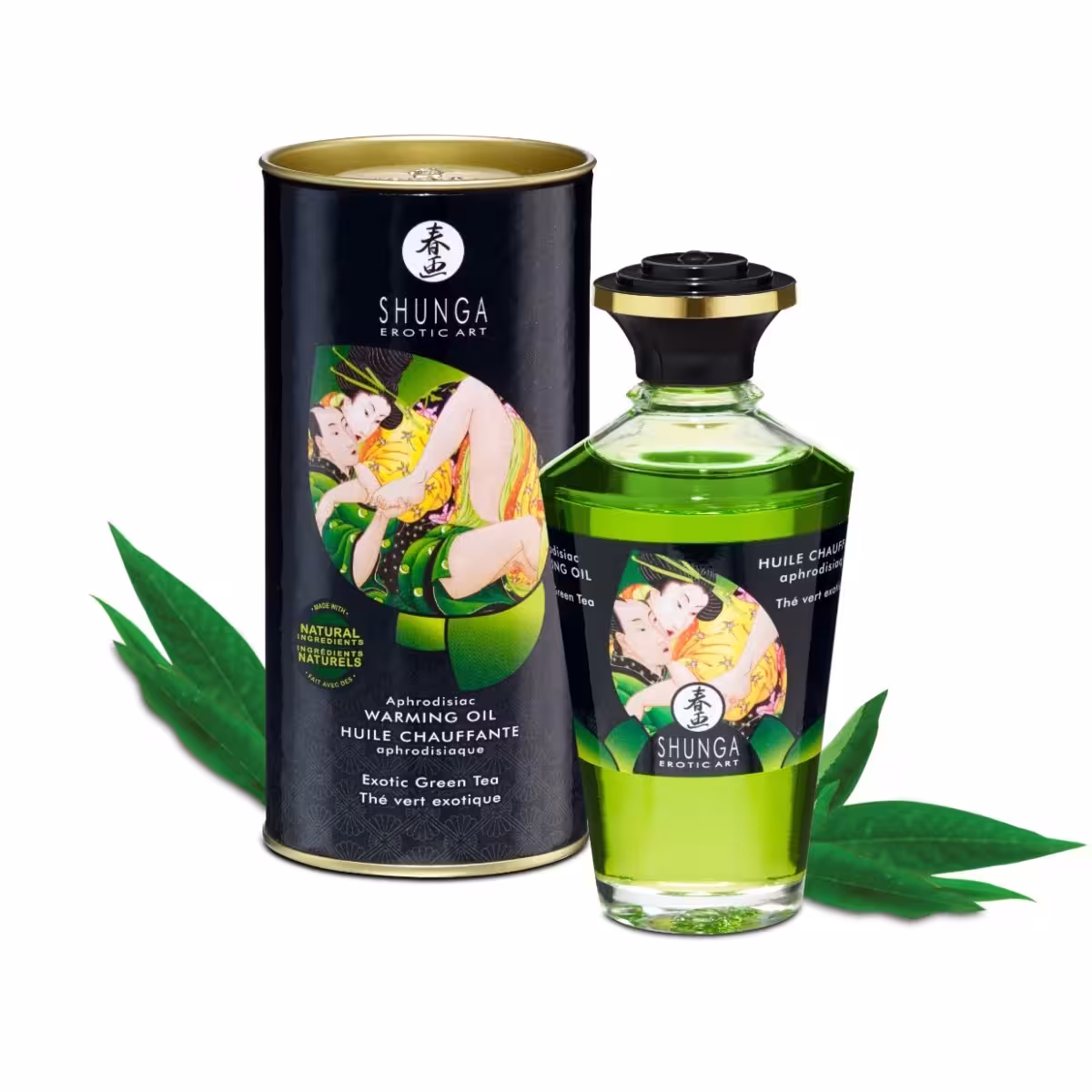 Shunga Aphrodisiac Oil Organica Exotic Green Tea – Sensual Massage Oil for Two image 3