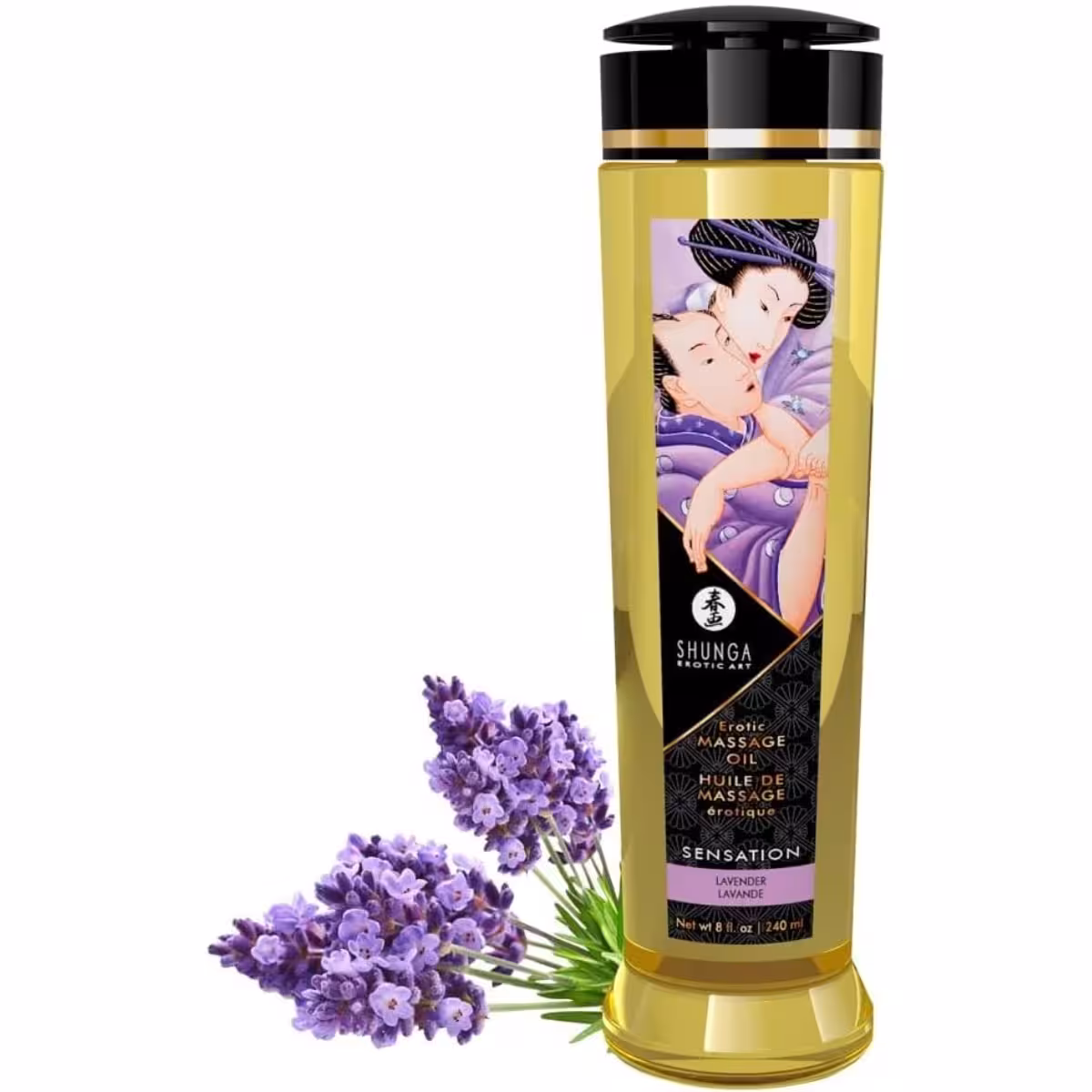 Shunga Massage Oil Sensation / Lavender – Premium Sensory Massage Experience