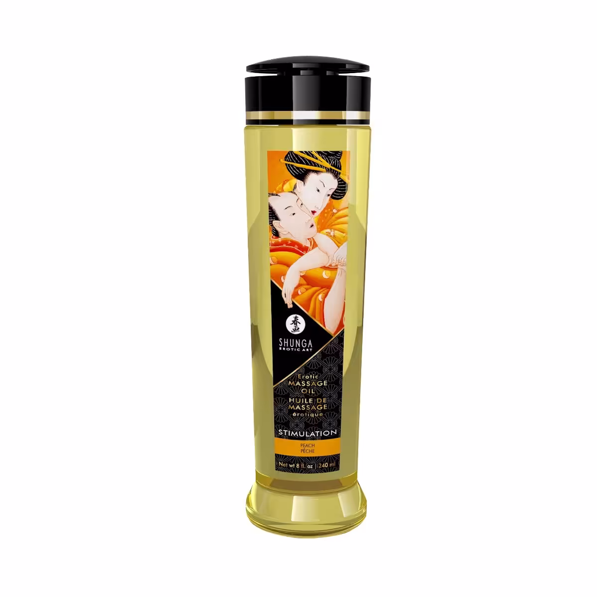 Shunga Massage Oil Stimulation / Peach – Luxurious, Fragrant Skin Care for Intimate Moments