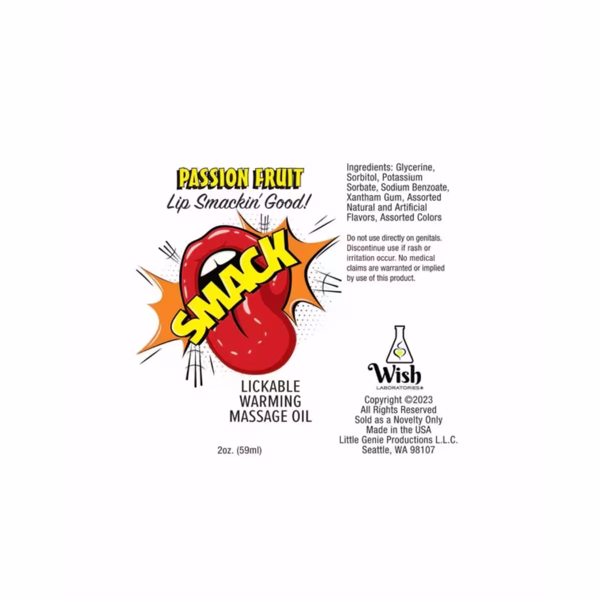 Smack Lickable Massage Oil 3ml Pouch Display Passion Fruit 36 image 2