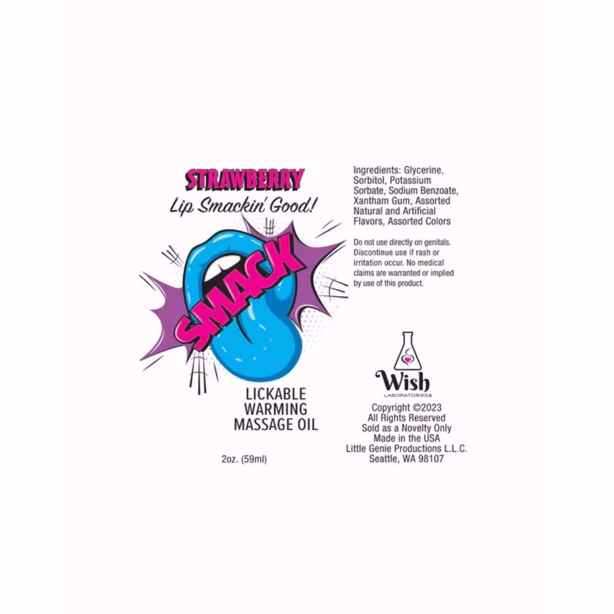 Smack Lickable Massage Oil Strawberry 2oz – Sensual, Safe, and Discreet image 2