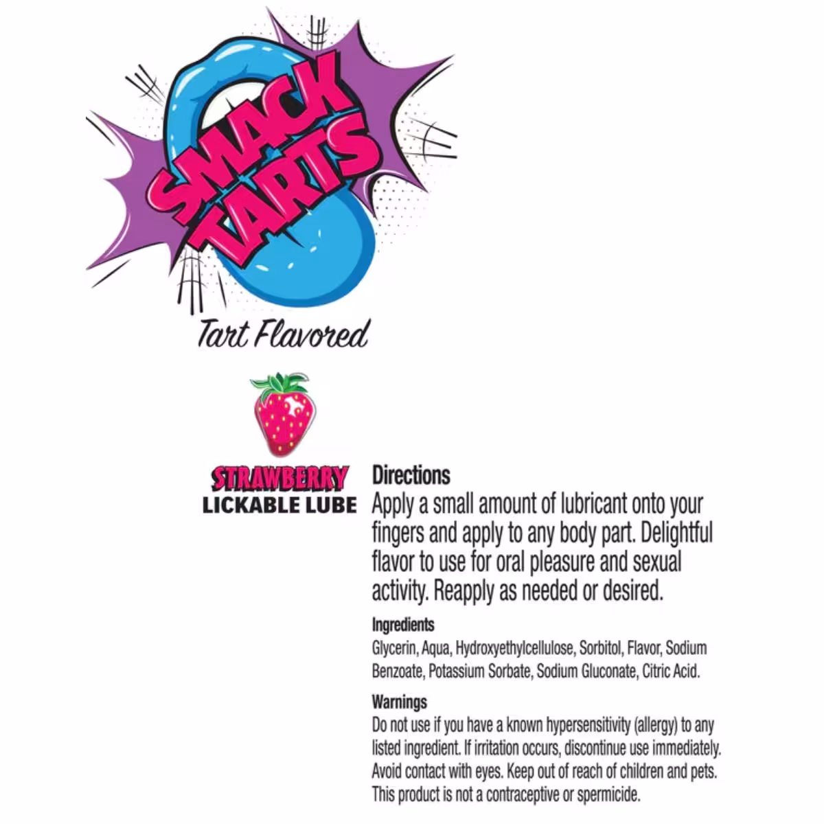 Smack Tarts Lickable Lube Sour Strawberry 3ml Pouch Display 36