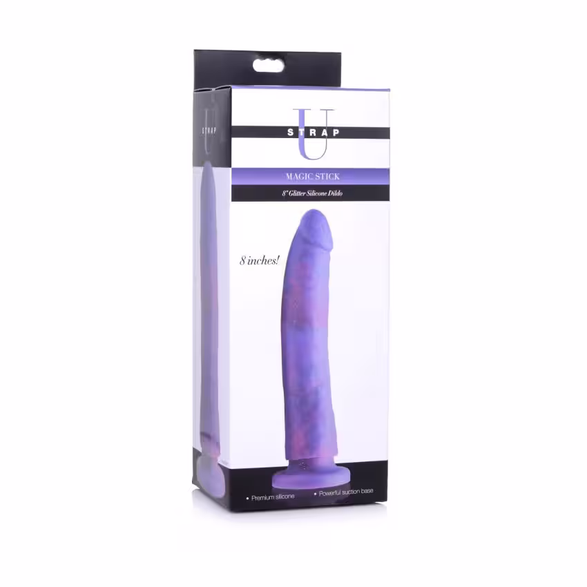 Strap U Magic Stick Glitter Silicone Dildo 8 Inch image 2