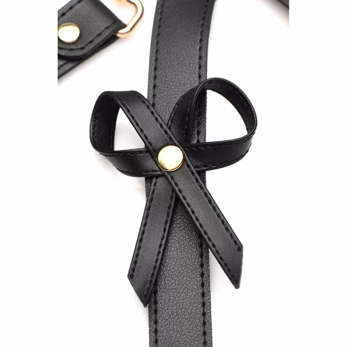 Strict Black Bondage Harness W/Bows XL/2XL image 4