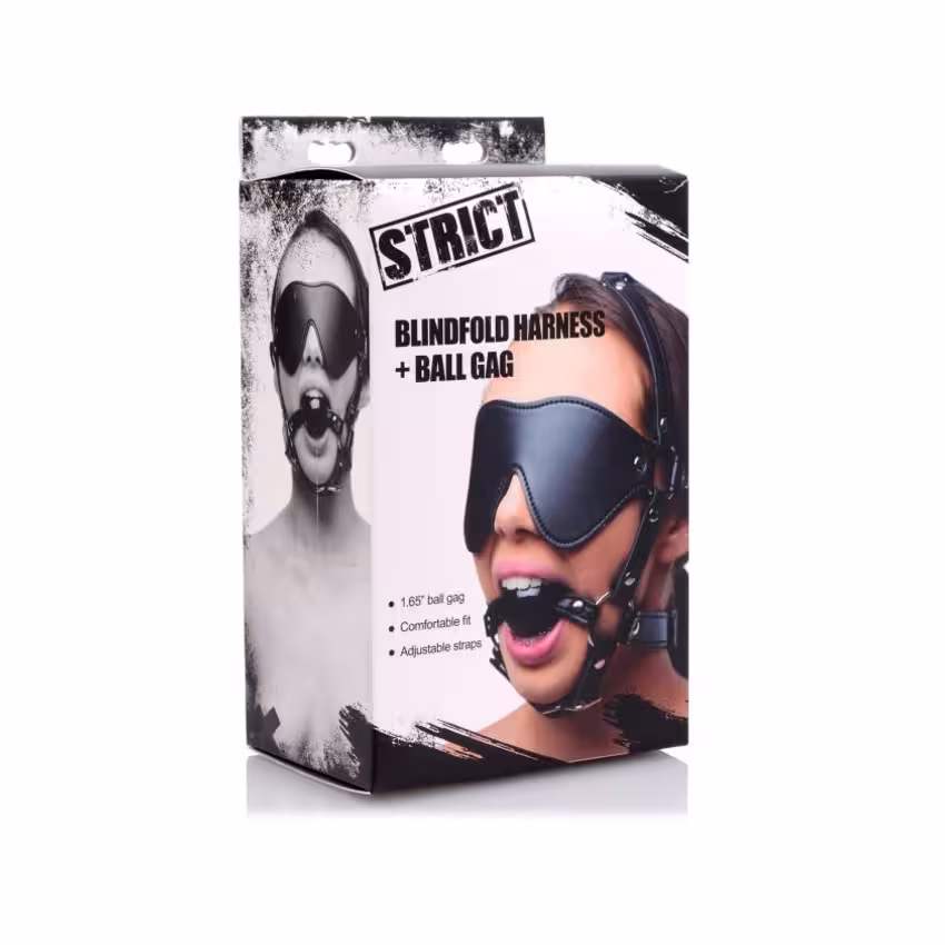 Strict Blindfold Harness And Ball Gag image 2