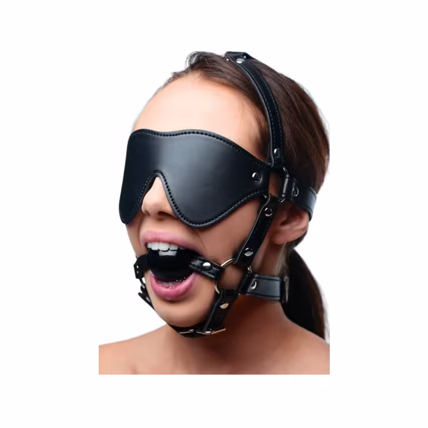 Strict Blindfold Harness And Ball Gag image 3