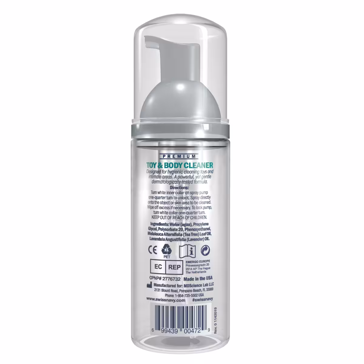 Swiss Navy Toy & Body Cleaner Foaming Dispenser 1.6oz