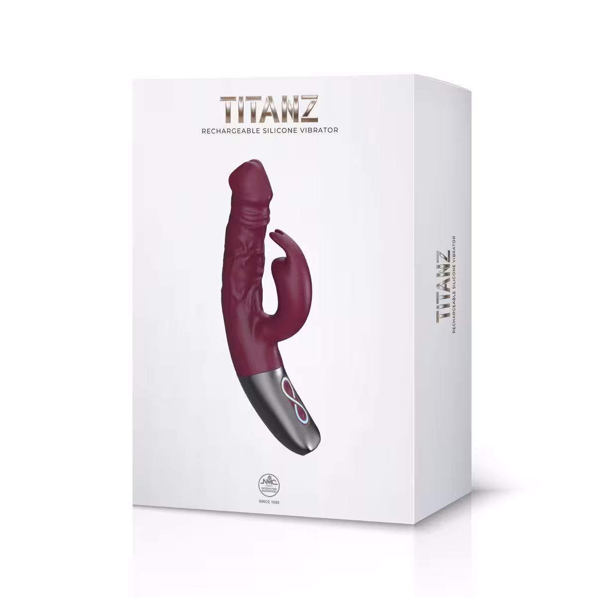 Titanz Rotating 3.5inch Rechargeable Rabbit With Clit Stimulation Purple