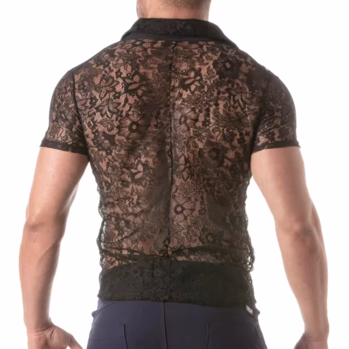 Lace Short Sleeves Shirt - Size : L image 3