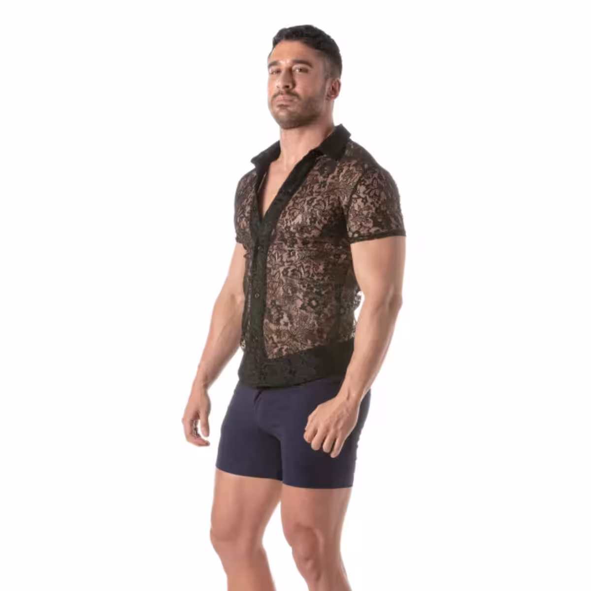 Lace Short Sleeves Shirt - Size : S image 2