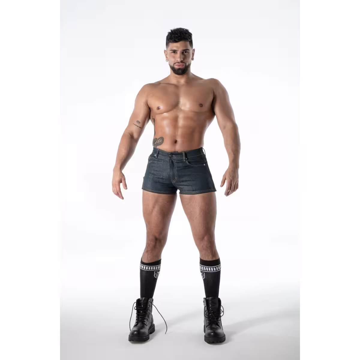 TOF Paris Raw Denim Tear-Away Shorts XX Large image 2