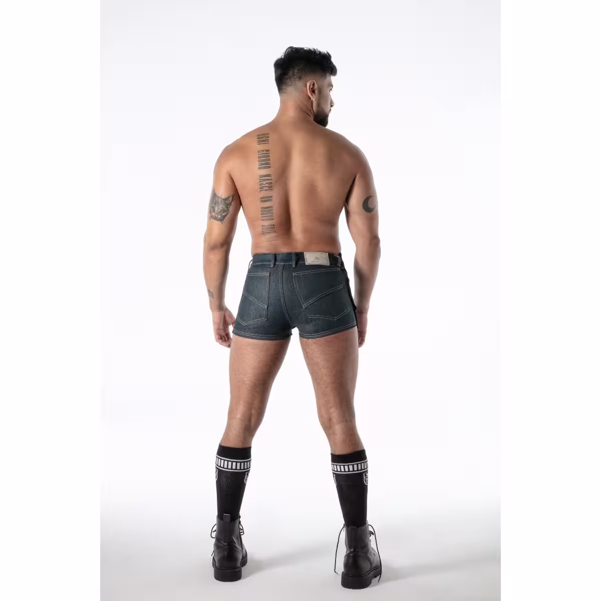 TOF Paris Raw Denim Tear-Away Shorts XX Large image 3