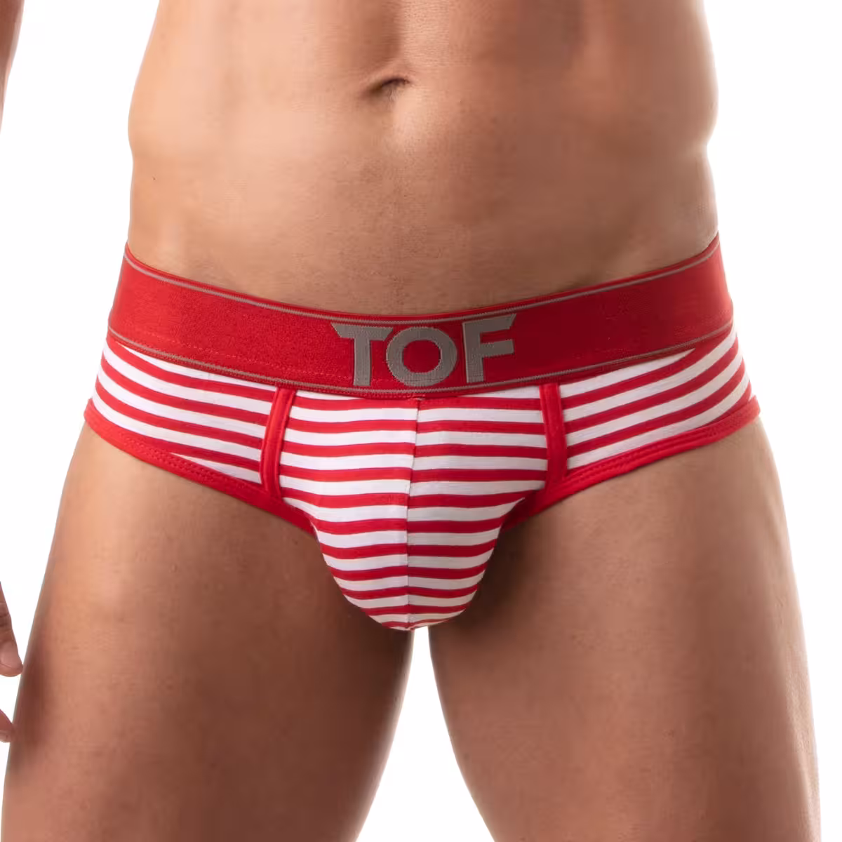 TOF Paris Sailor Briefs Red Medium – Comfortable Cotton Underwear with Sailor Design