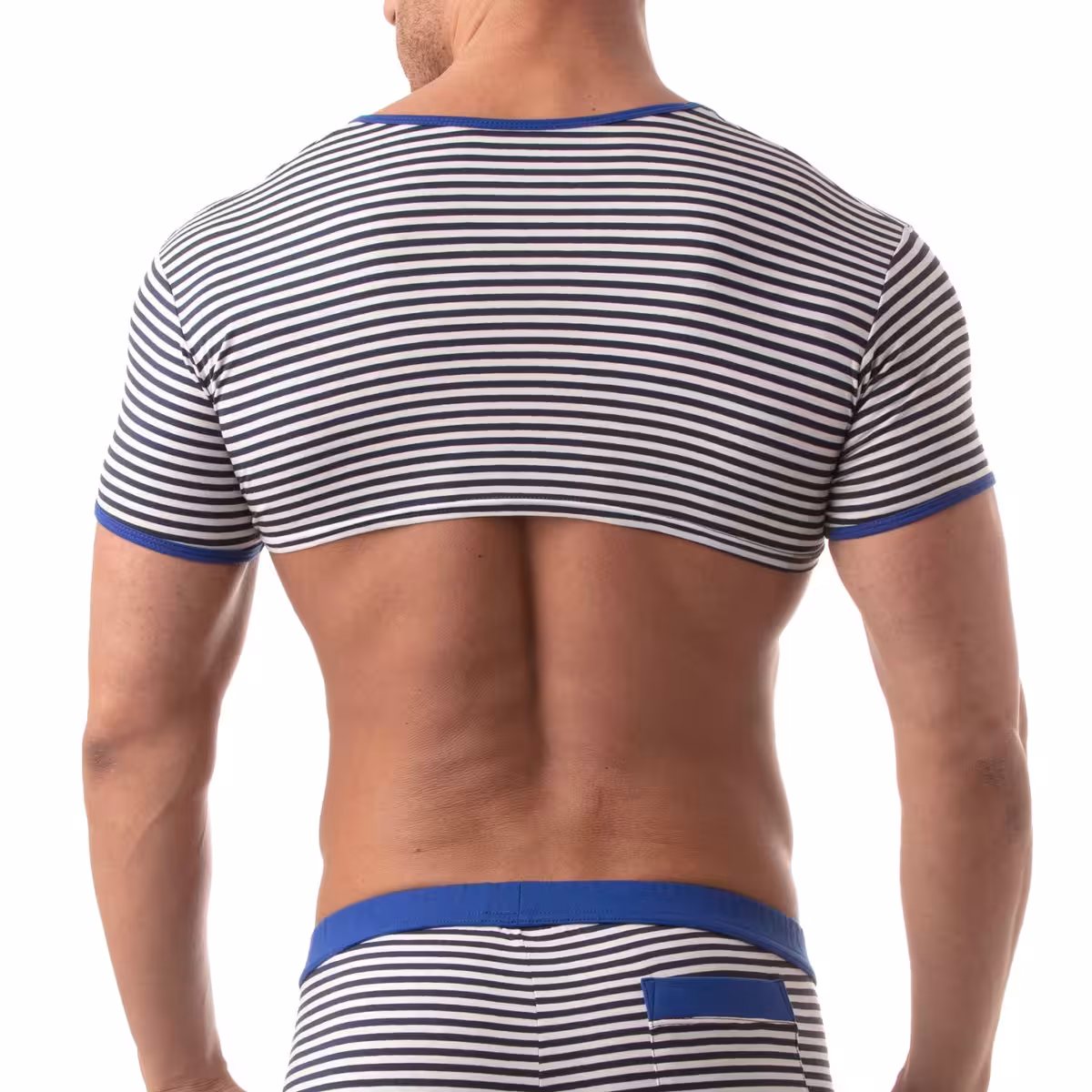 TOF Paris Sailor Crop Top Blue Large – Summer Style with Nautical Charm image 3