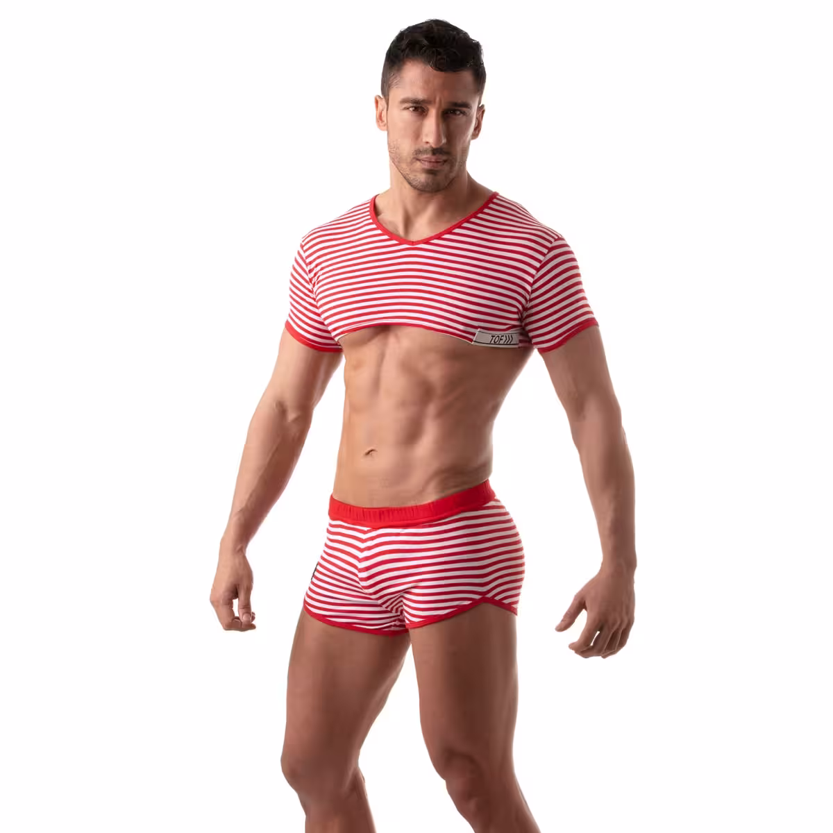 TOF Paris Sailor Crop Top Red Large – Summer Style with Nautical Flair image 4