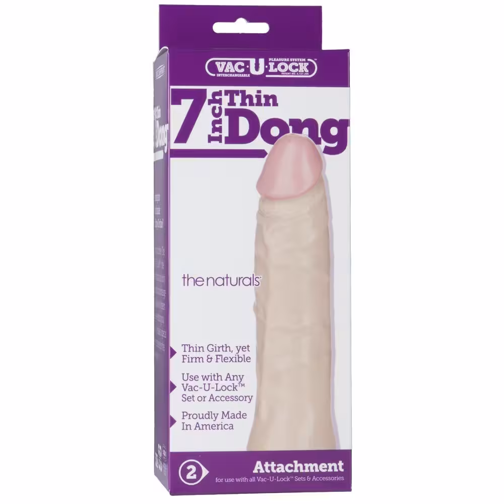 Doc Johnson Vac U Lock Thin Dong Flesh 7in image 2