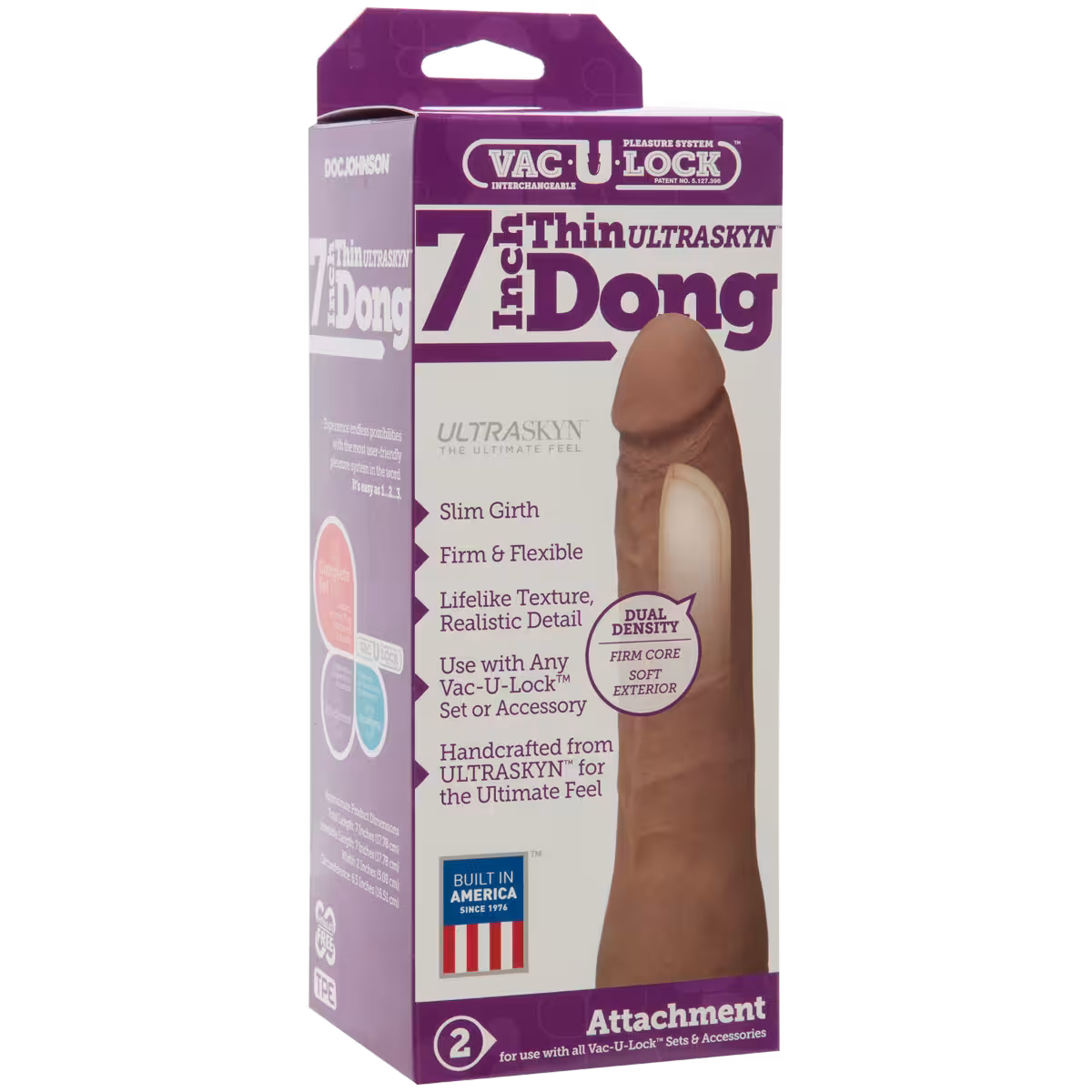 Doc Johnson Vac U Lock Ultraskyn Thin Dong Caramel image 2