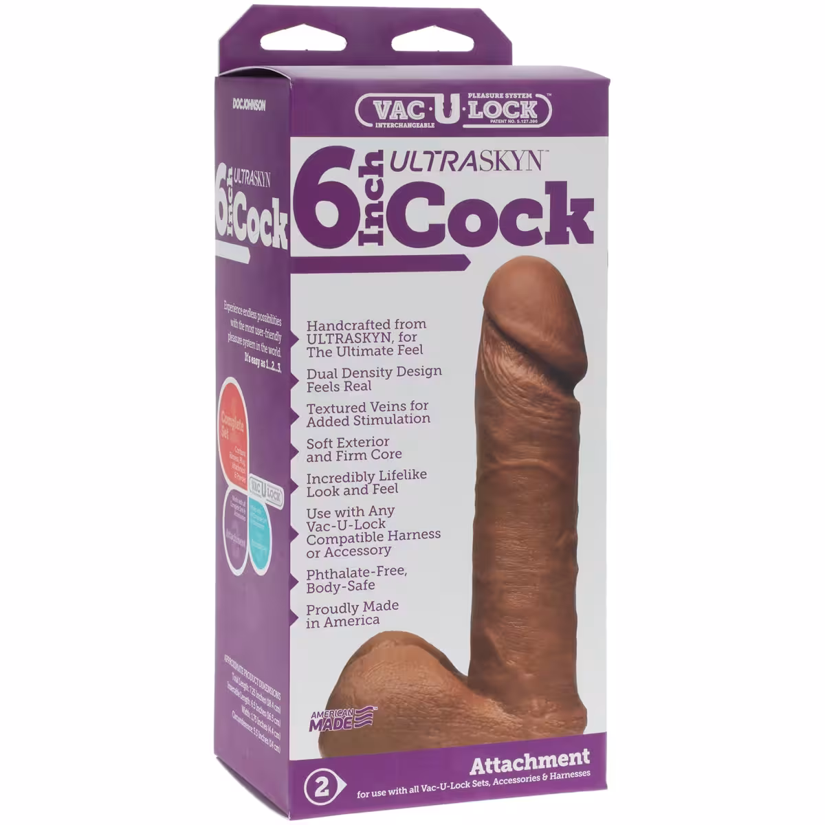 Vac-U-Lock ULTRASKYN Cock - 6 Inch - Caramel image 2