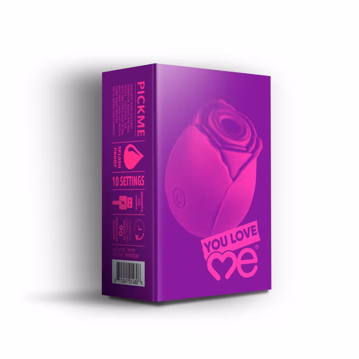 You Love Me Pick Me Rose Suction Vibrator Purple image 2