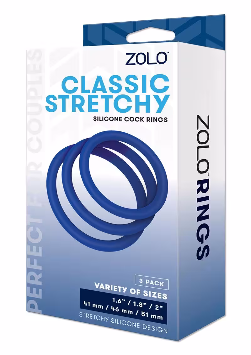Zolo Classic Stretchy Silicone Cock Ring Blue image 2