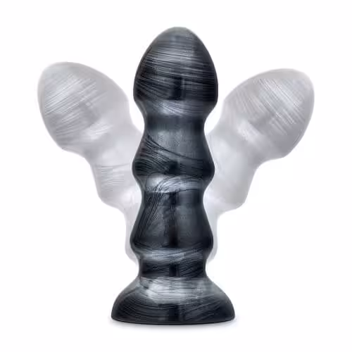 Jet Black Jack Large Ribbed Butt Plug 7 inches image 5