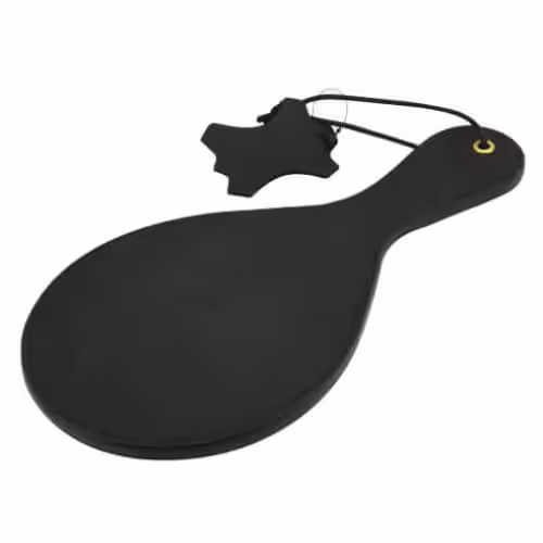 Bound Noir Nubuck Leather Paddle with Brass Stud Detail image 2