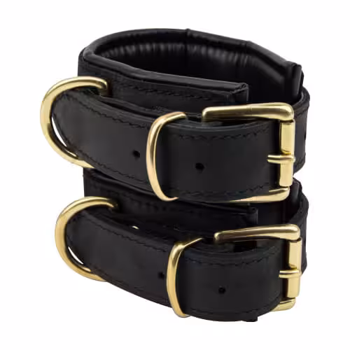 Bound Noir Nubuck Leather Slim Wrist Cuffs image 2