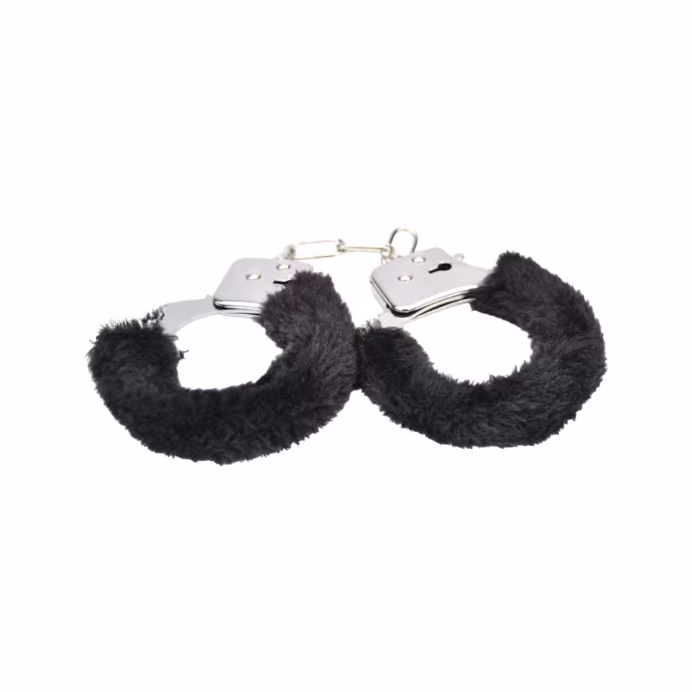 Bound to Play. Heavy Duty Furry Handcuffs Black image 2