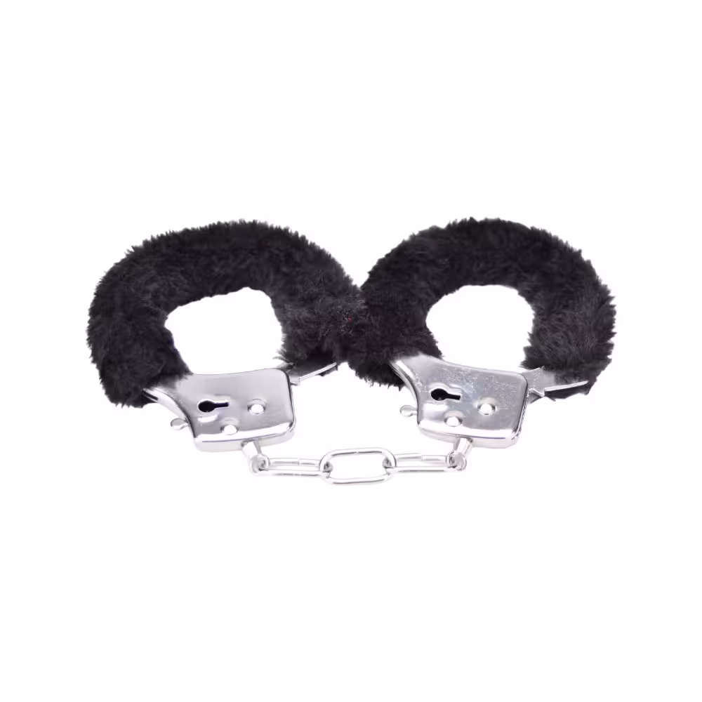 Bound to Play. Heavy Duty Furry Handcuffs Black image 3