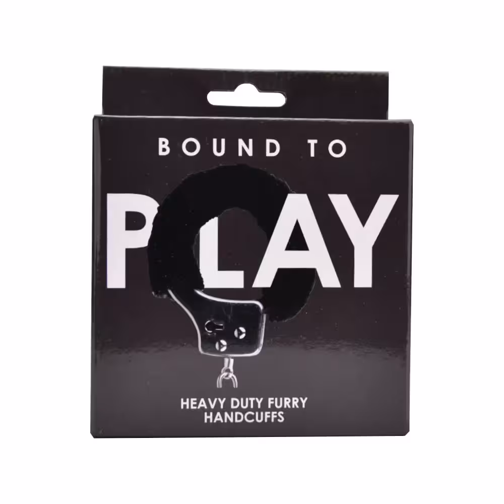 Bound to Play. Heavy Duty Furry Handcuffs Black image 4