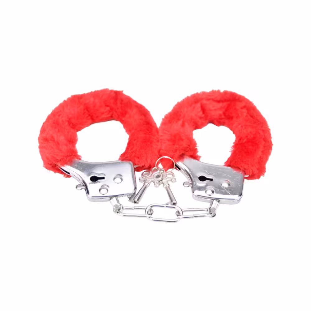 Bound to Play. Heavy Duty Furry Handcuffs Red image 6