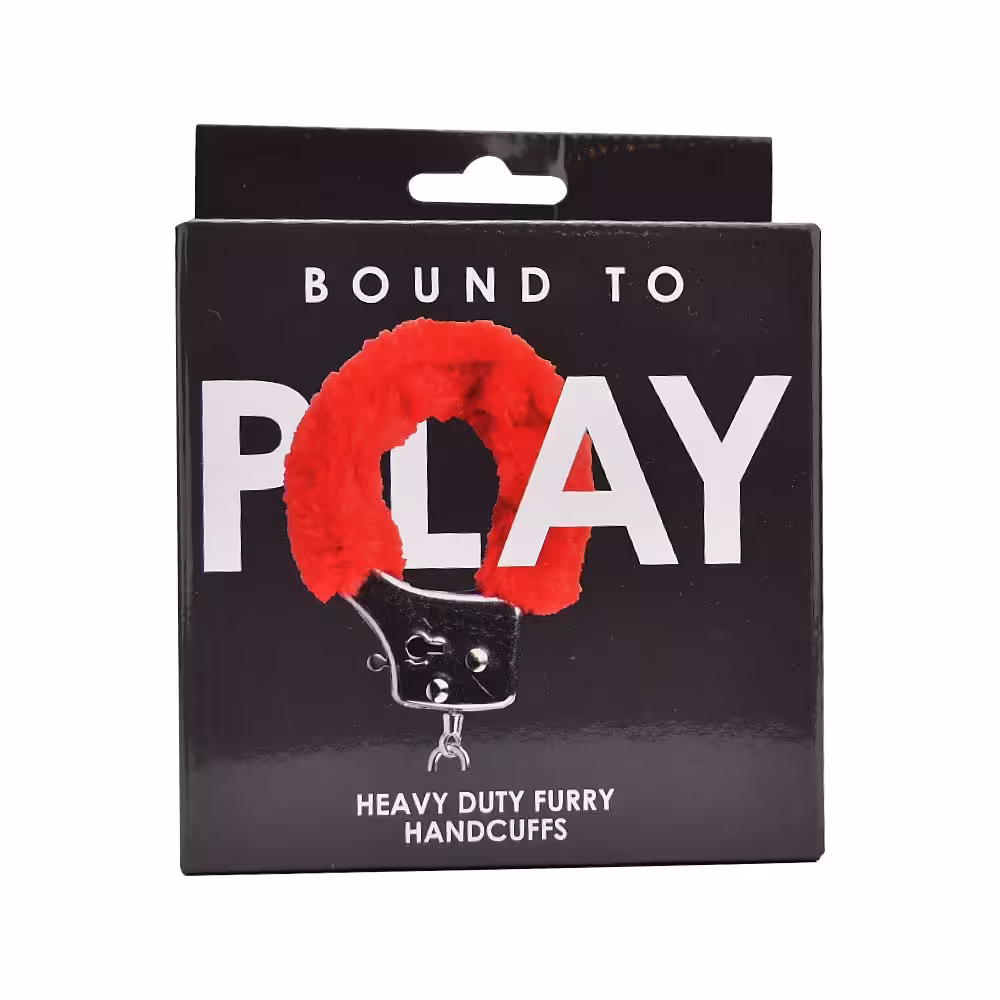 Bound to Play. Heavy Duty Furry Handcuffs Red image 7