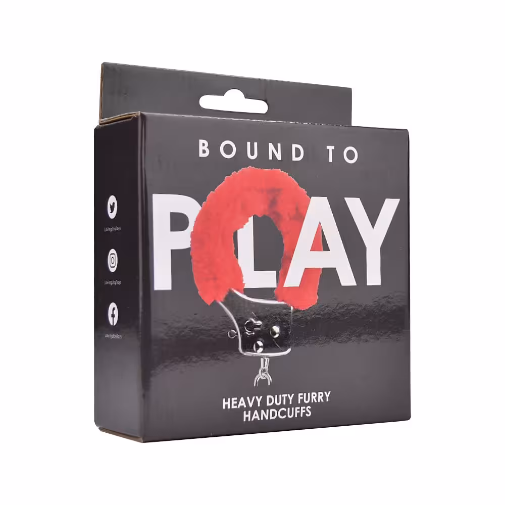 Bound to Play. Heavy Duty Furry Handcuffs Red image 8