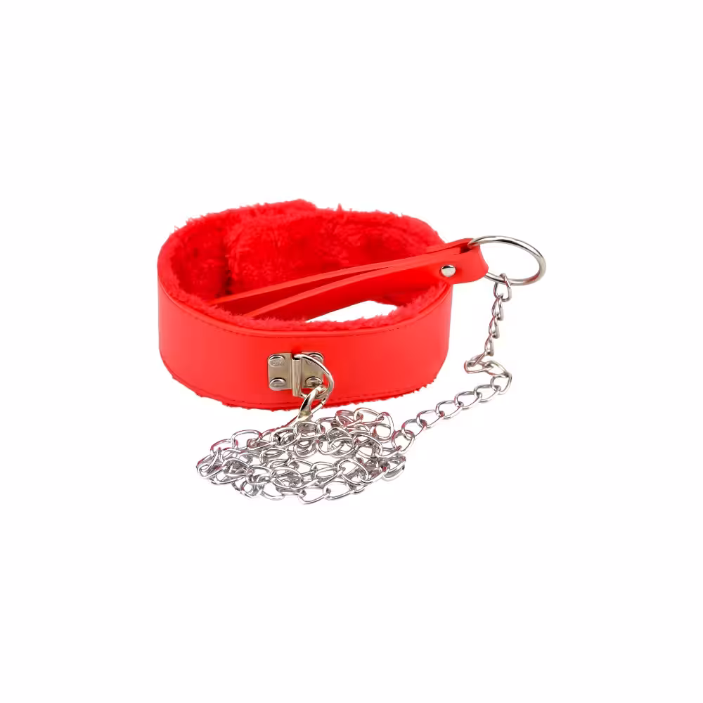 Bound to Please Furry Collar with Leash Red image 6