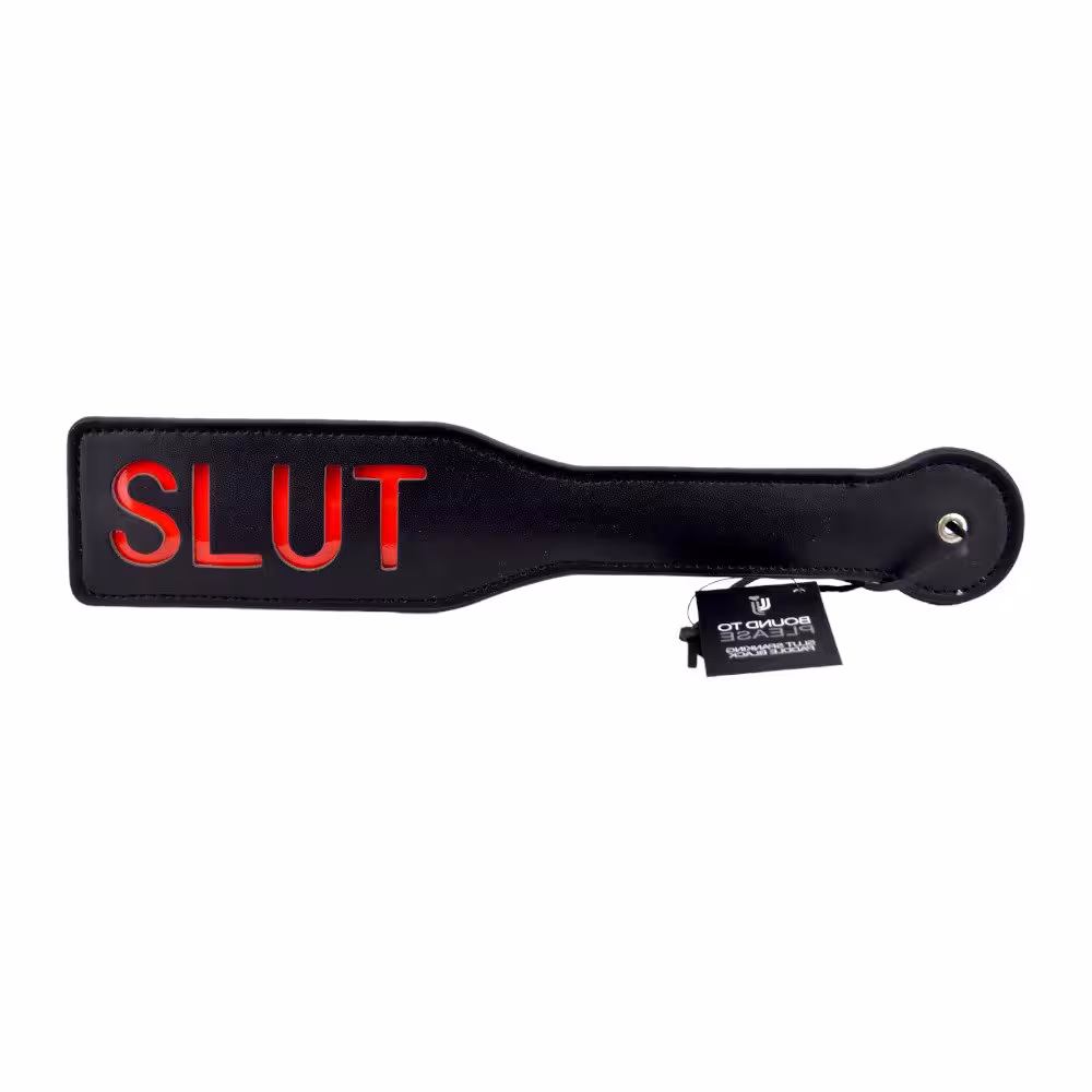 Bound to Please SLUT Spanking Paddle Black image 4