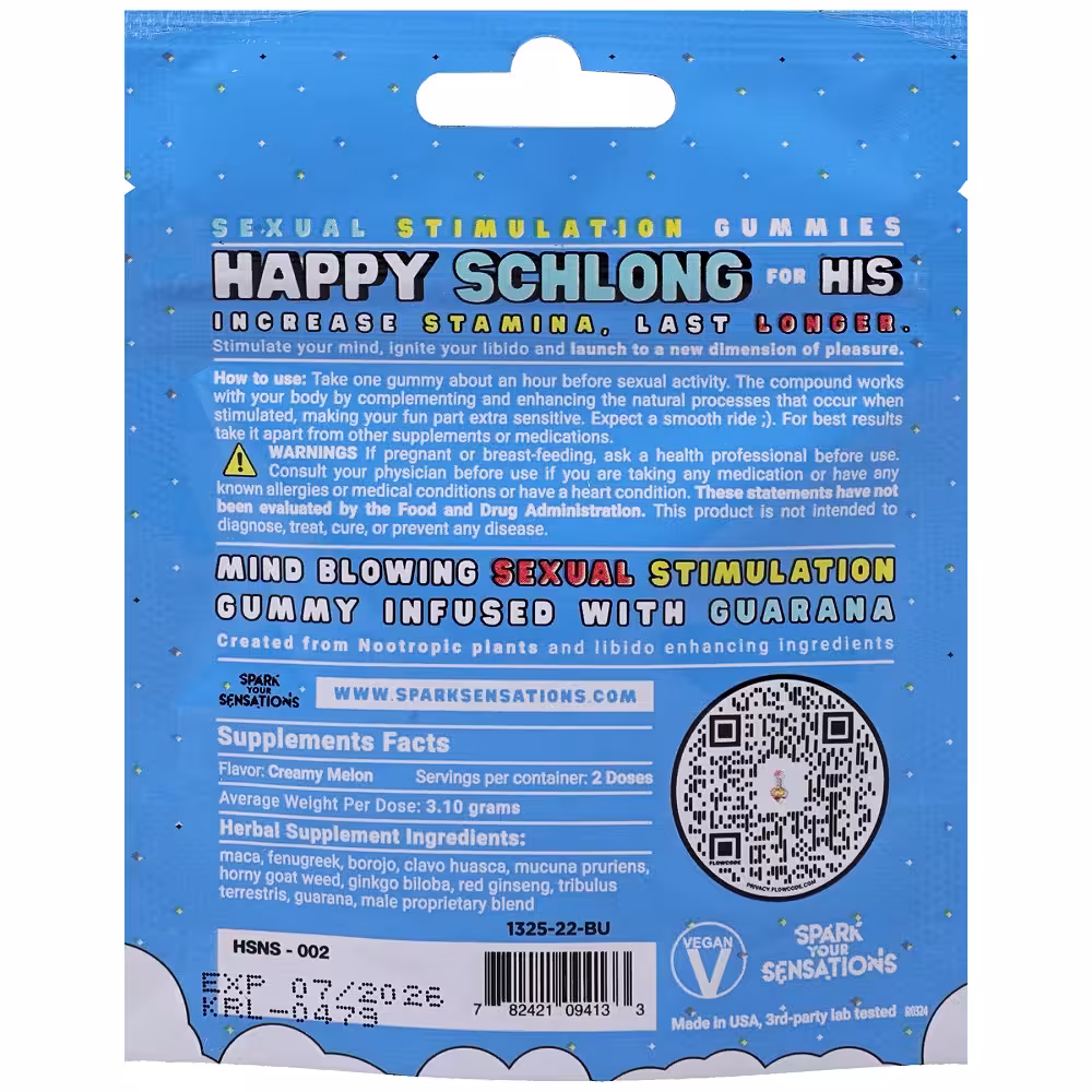 Happy Schlong (His) Sexual Stimulation Gummies (2 pack) image 3