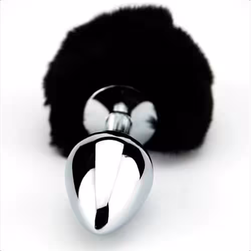 Furry Fantasy Black Bunny Tail Butt Plug image 3